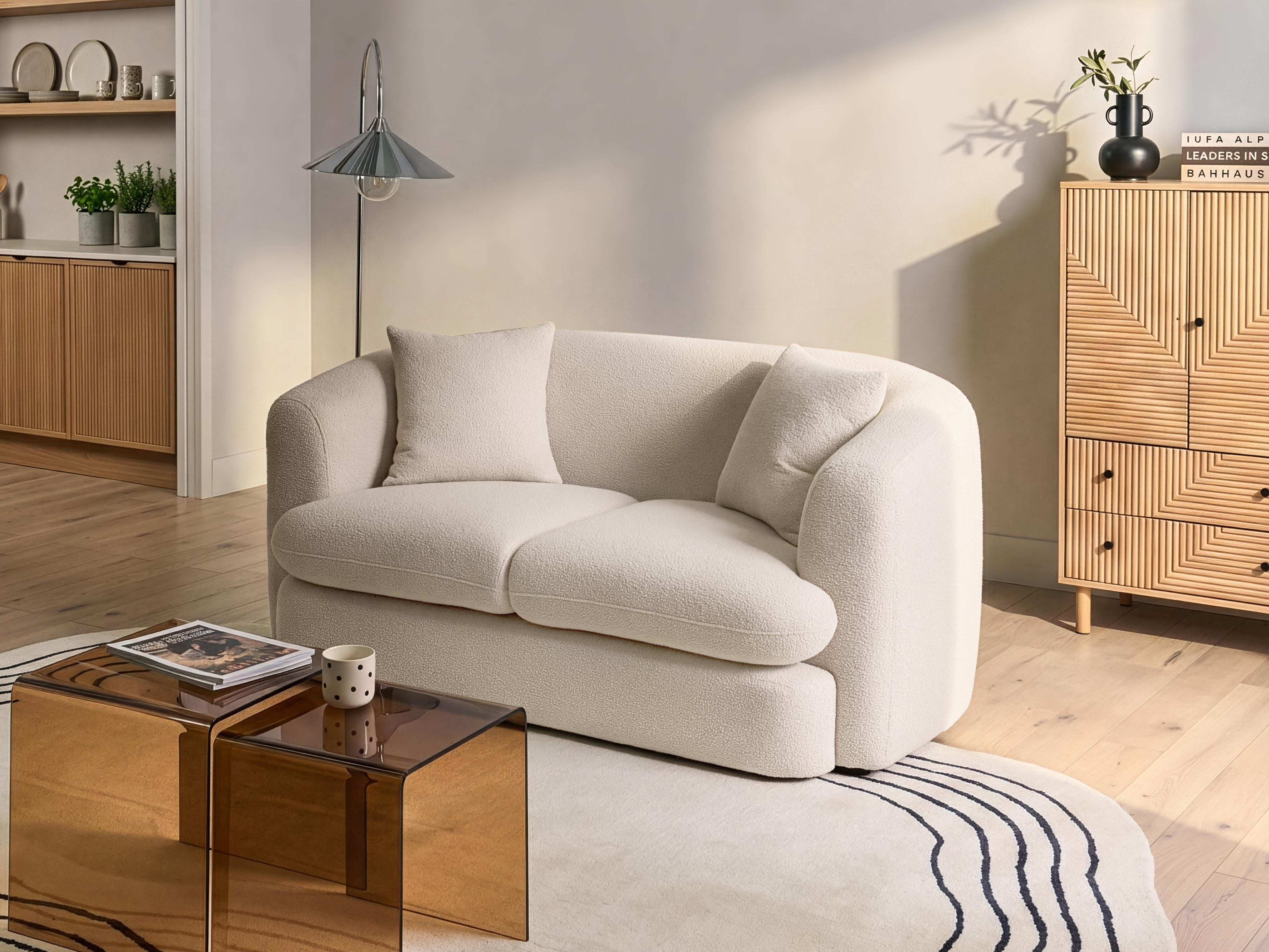 Bank 2-zits HUSBY Bouclé Beige
