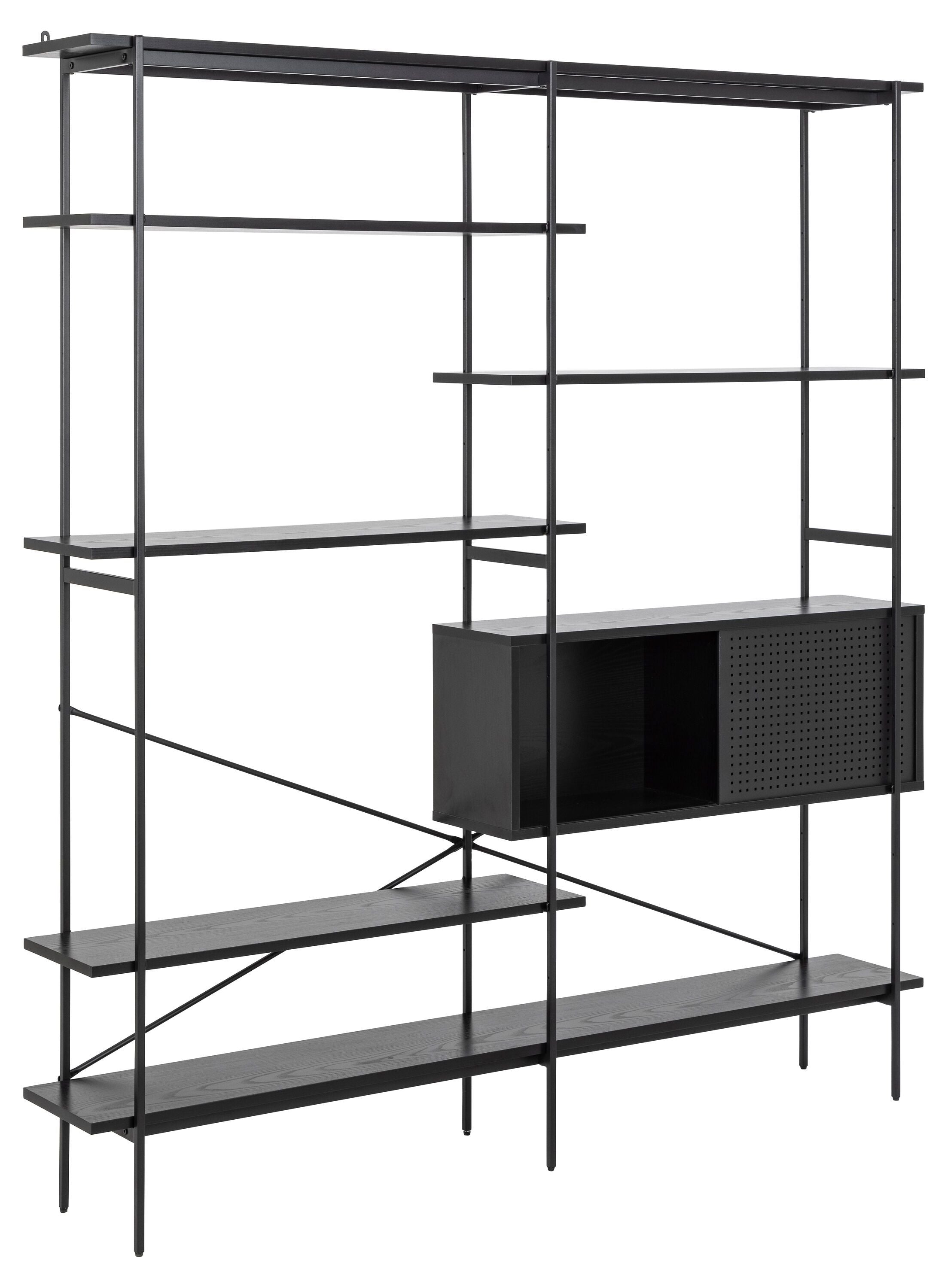 KYSON Regal - Schwarz / B: 172.0 cm x T: 27.0 cm x H: 188.0 cm