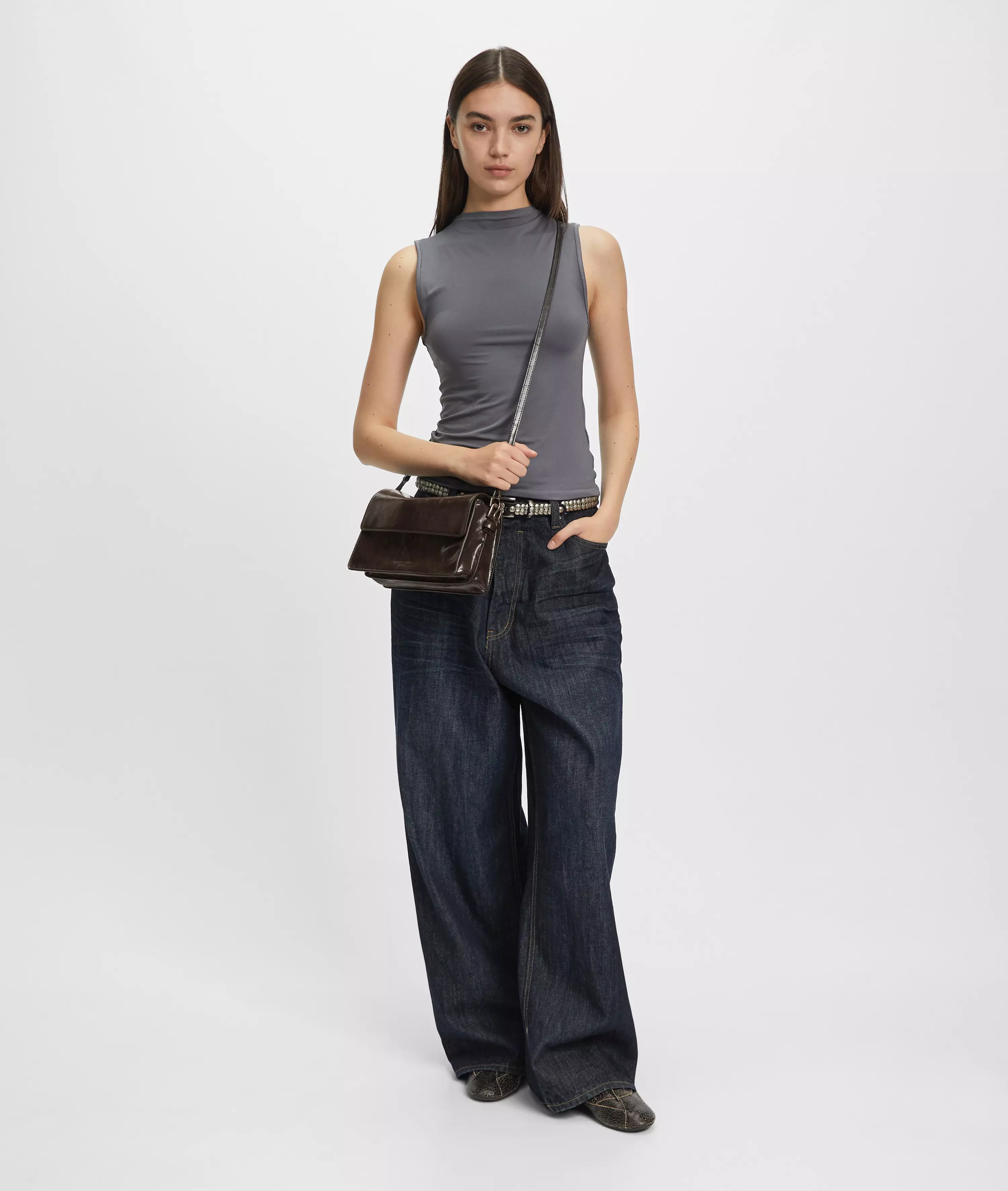 Audrey Crossbody S Handy shoulder bag in patent leather look with glossy finish