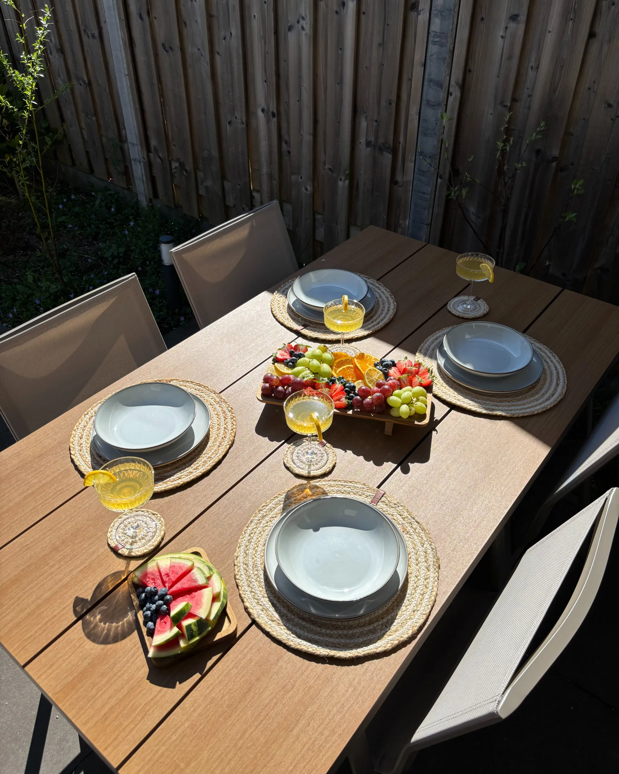 Placemats en onderzetters set QUININE Natuurlijk Jute