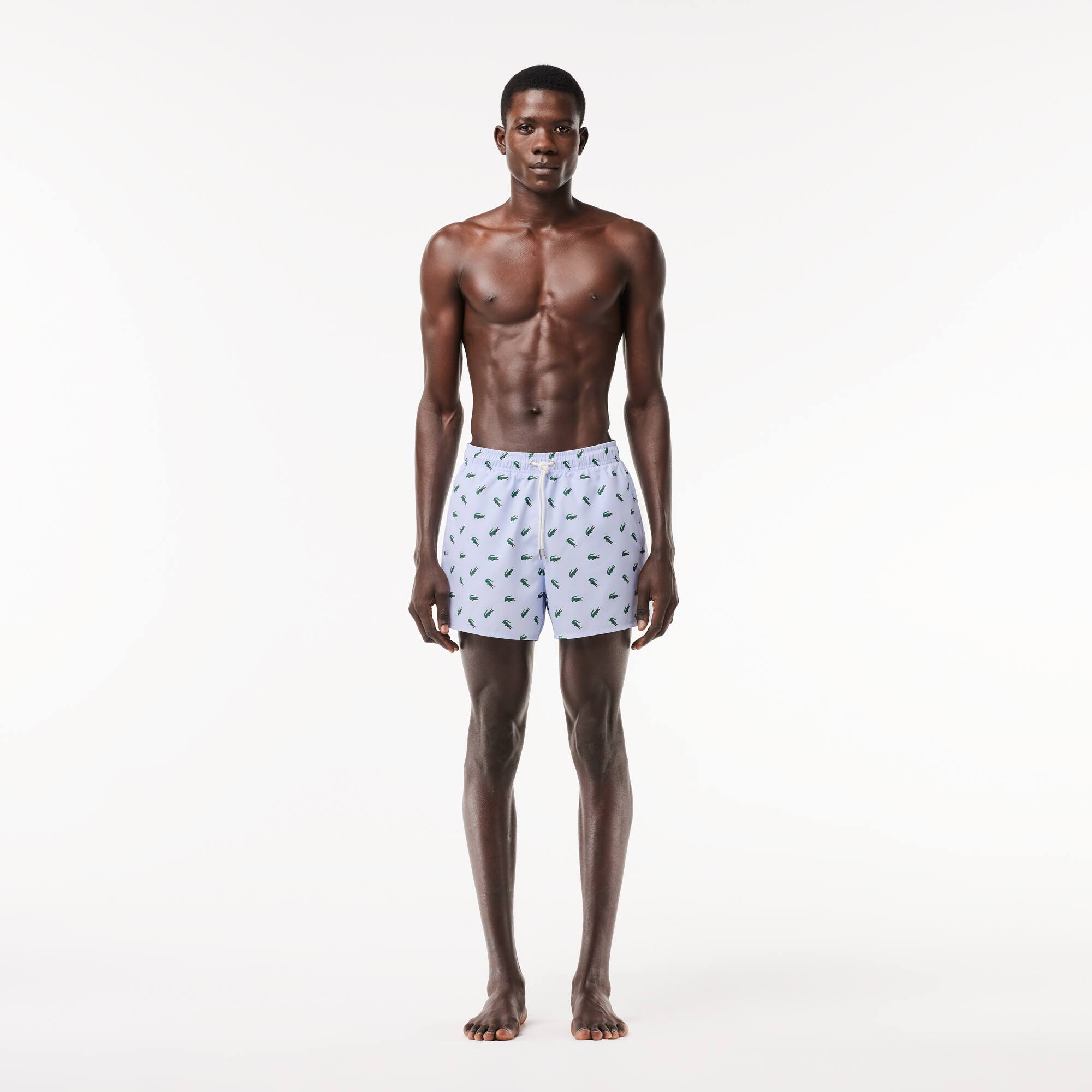 Badehose mit Krokodil-Aufdruck Badebekleidung - Blau - Lacoste - Herren