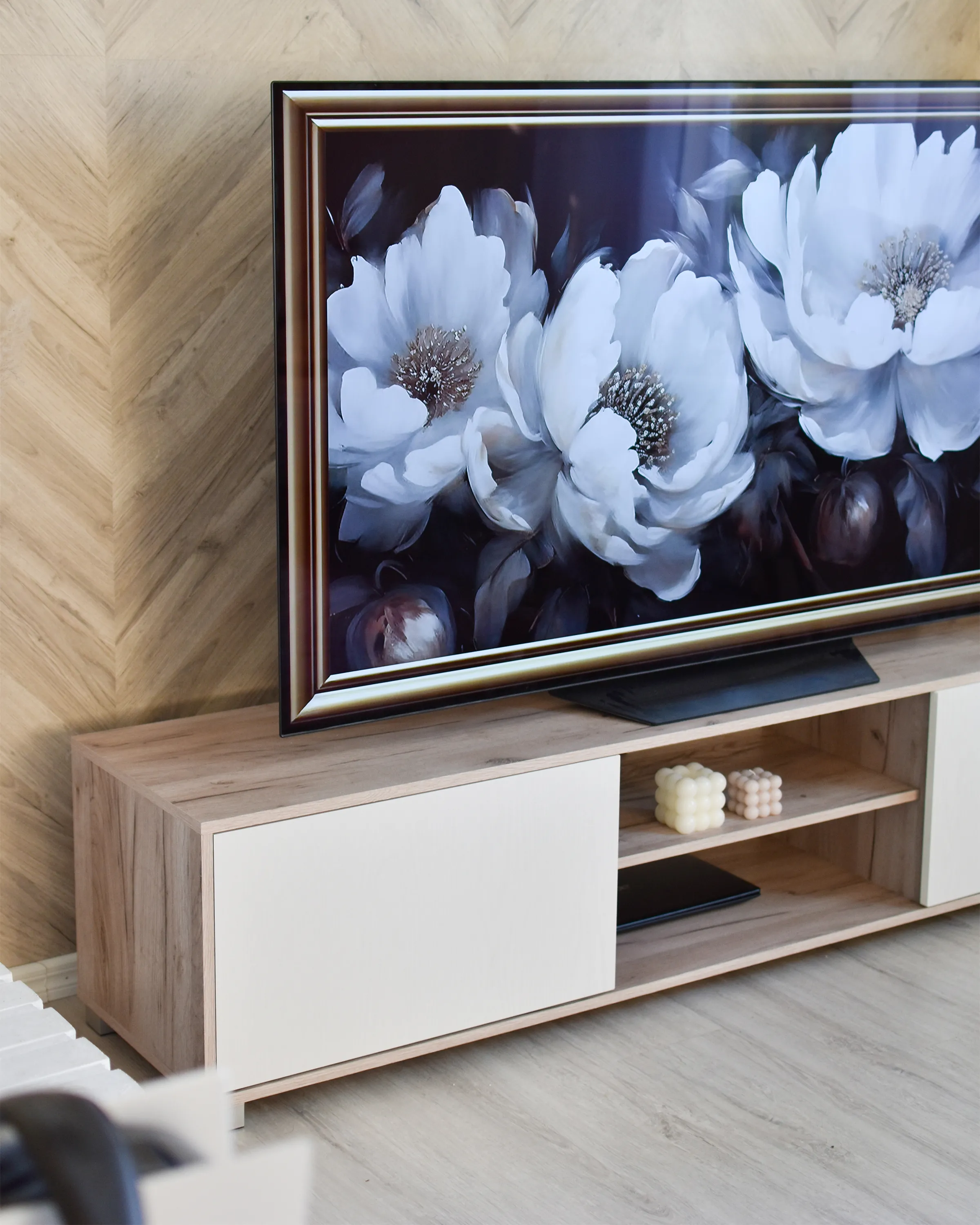 TV-meubel LINCOLN Bruin/wit