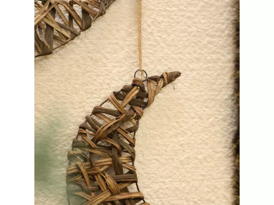Croissant de lune en osier marron 28 cm