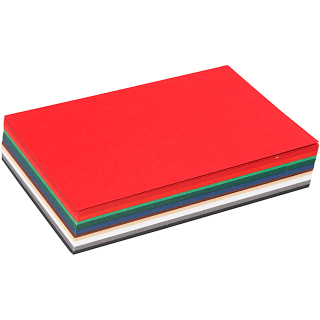 Julekartong, A6, ark 105x148 mm, 180 g, ass. farger, 120 ass. ark/ 1 pk.