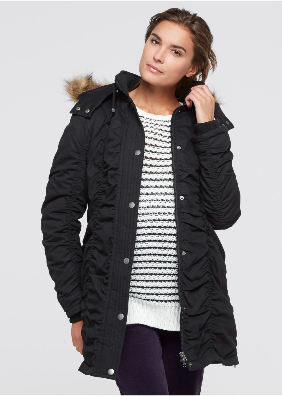 Veste de grossesse avec capuche, ajustable