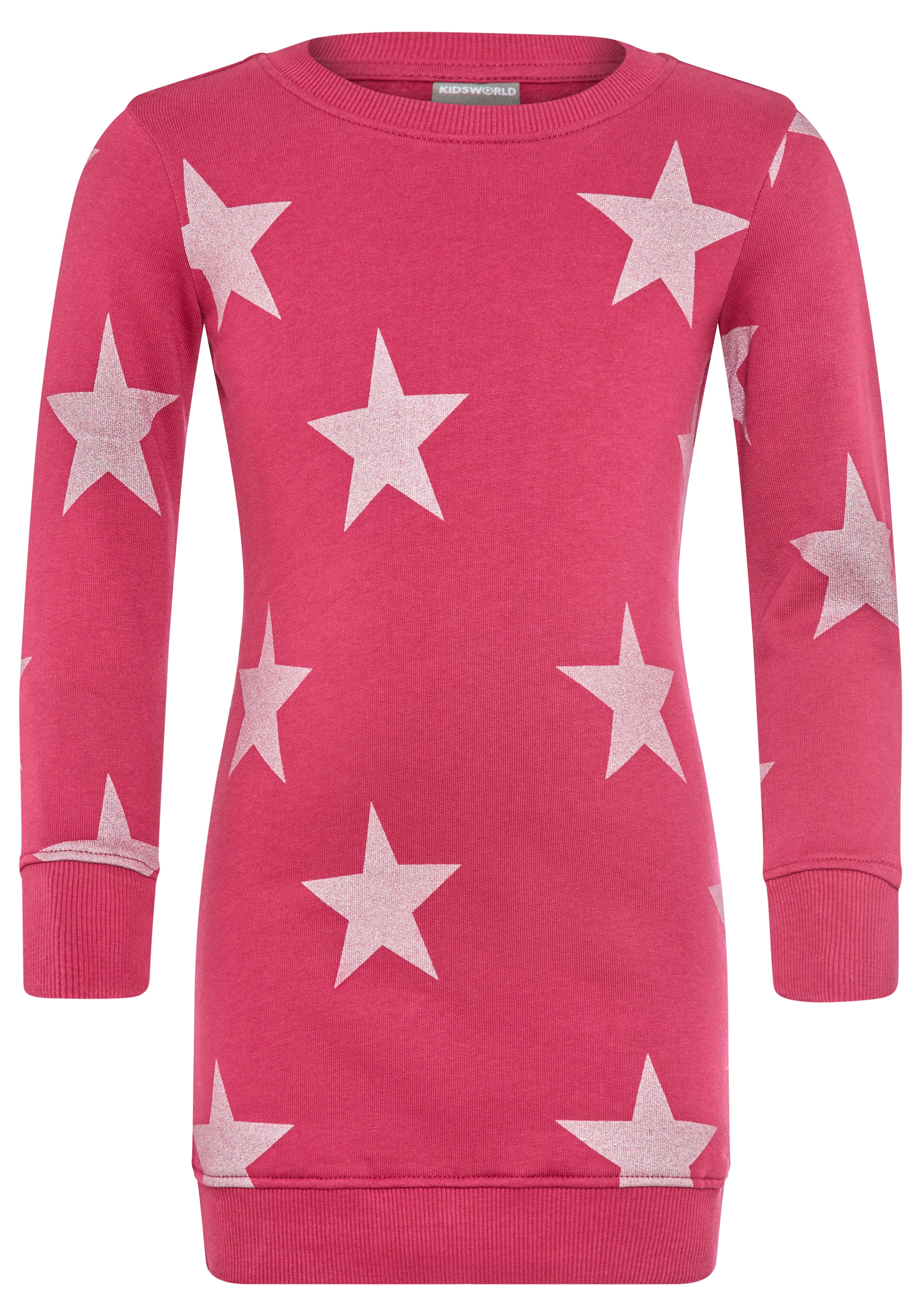 KIDSWORLD Sweatkleid »Sterne-Allover Kleid für kleine Mädchen« Sweatkleid mit Glitzerdruck
