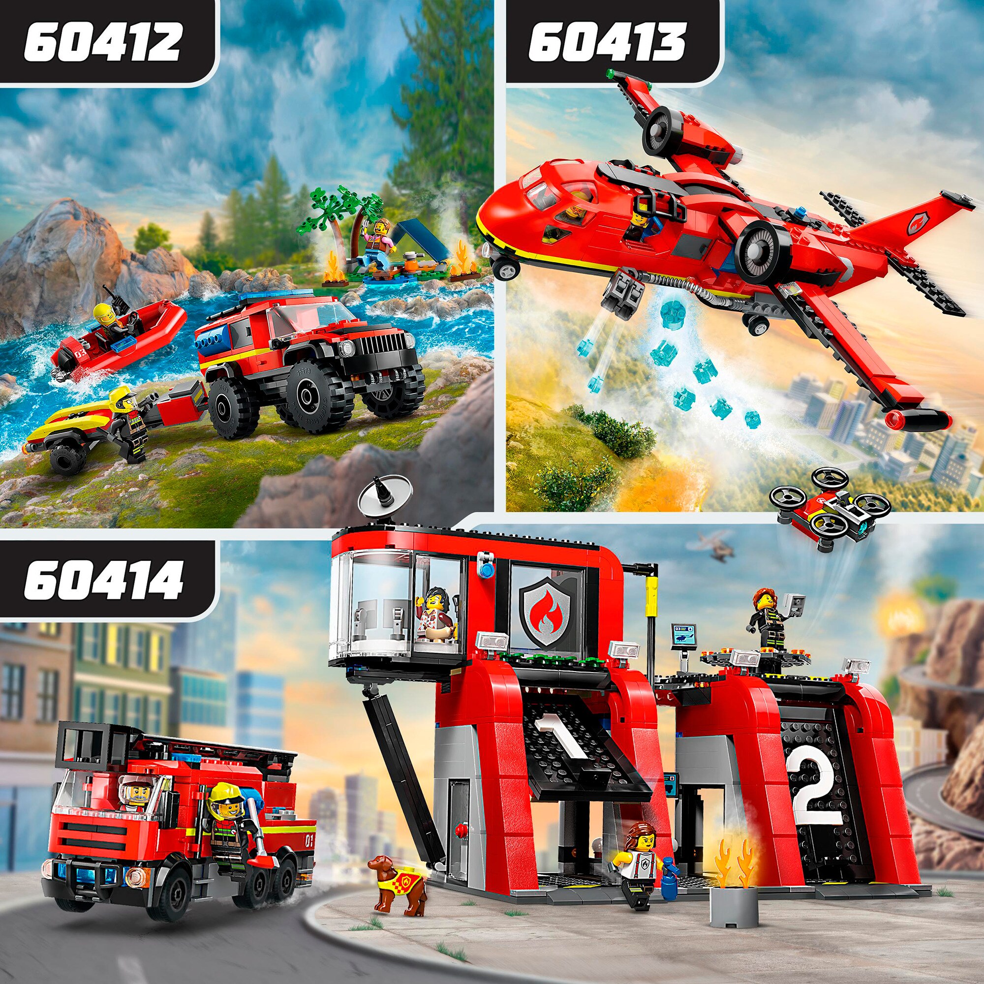 LEGO Konstruktionsspielzeug City Feuerwehrstation mit Drehleiterfahrzeug