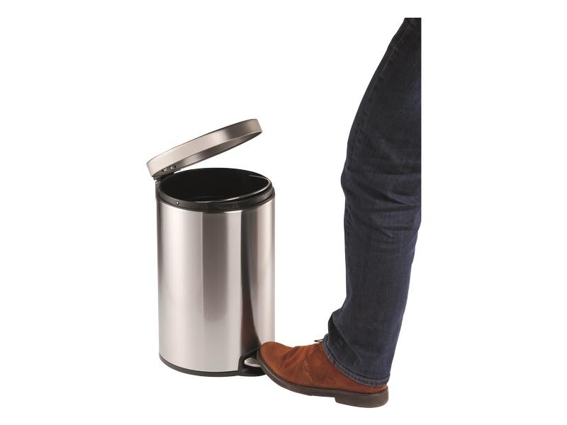 DURABLE Treteimer 5 l, Silber Metall-Papierkorb