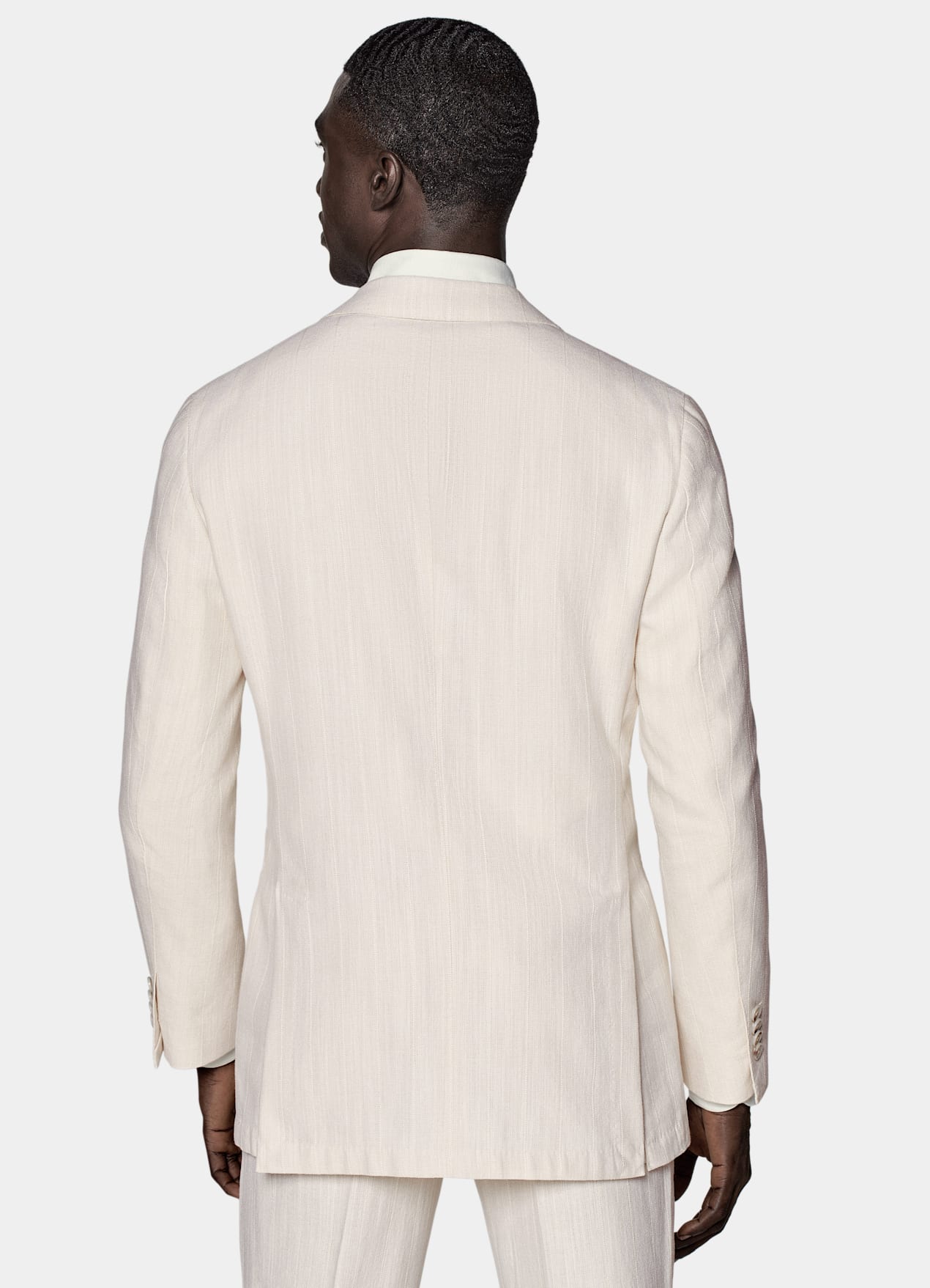 Costume Havana coupe Tailored blanc cassé à rayures