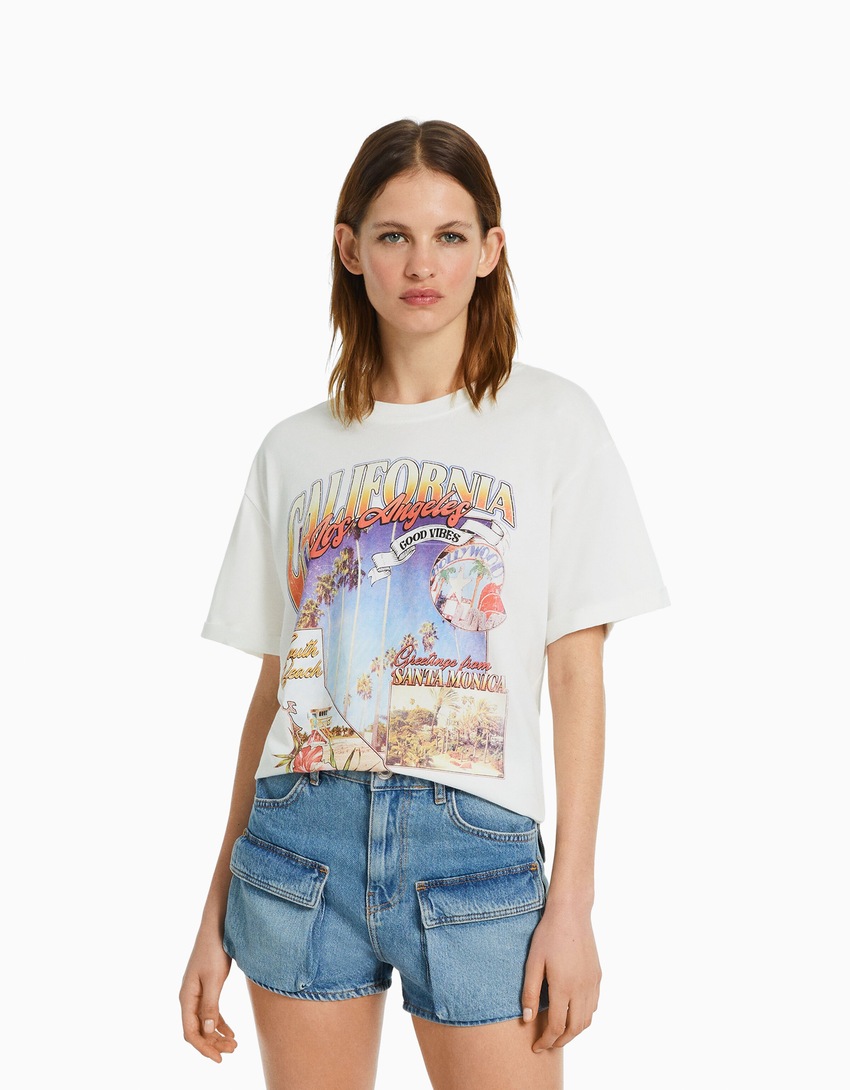 Camiseta de manga curta com estampa