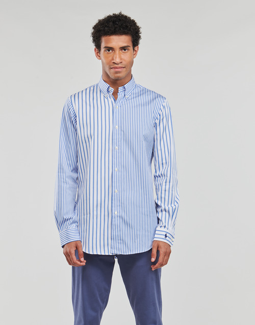 Polo Ralph Lauren - CHEMISE AJUSTEE EN POPLINE DE COTON COL BOUTONNE Azul / Blanco