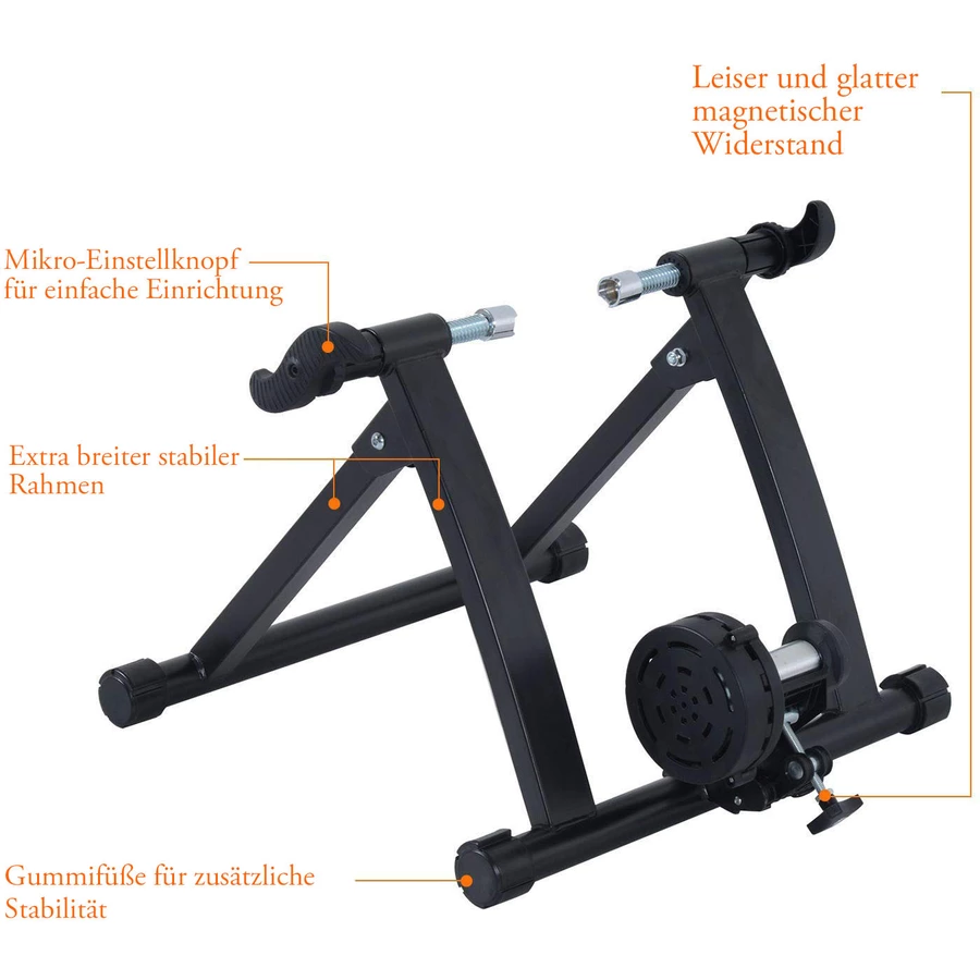 HOMCOM Rollentrainer mit Magnetbremse schwarz