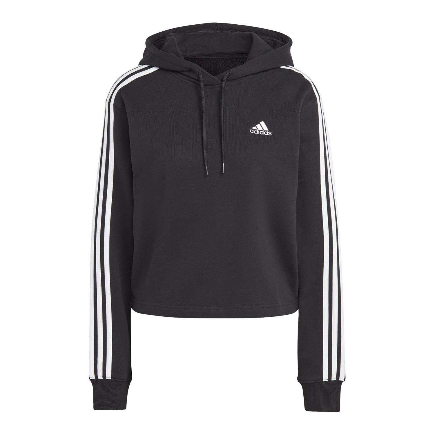 adidas  Essentials 3-Stripes French Terry Crop Hoodie