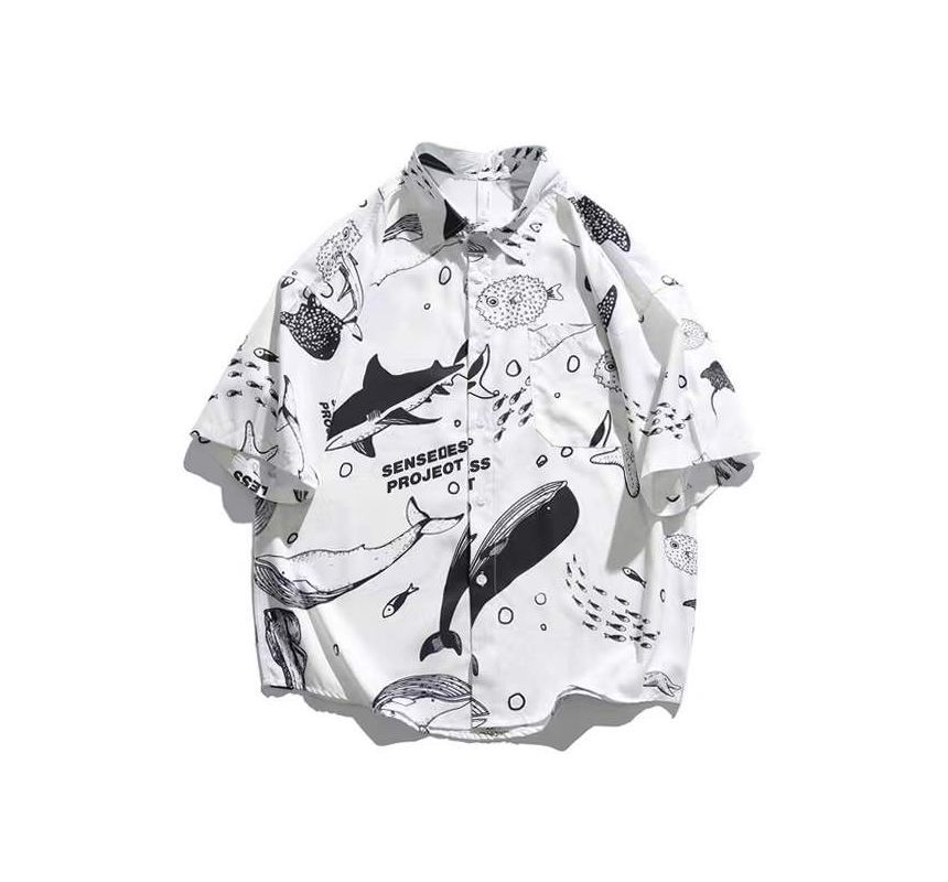 fluffush - Shirt met korte mouwen en haaienprint