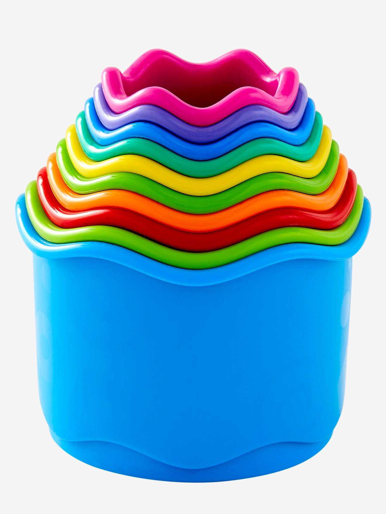 Copos de plástico multicoloridos empilháveis