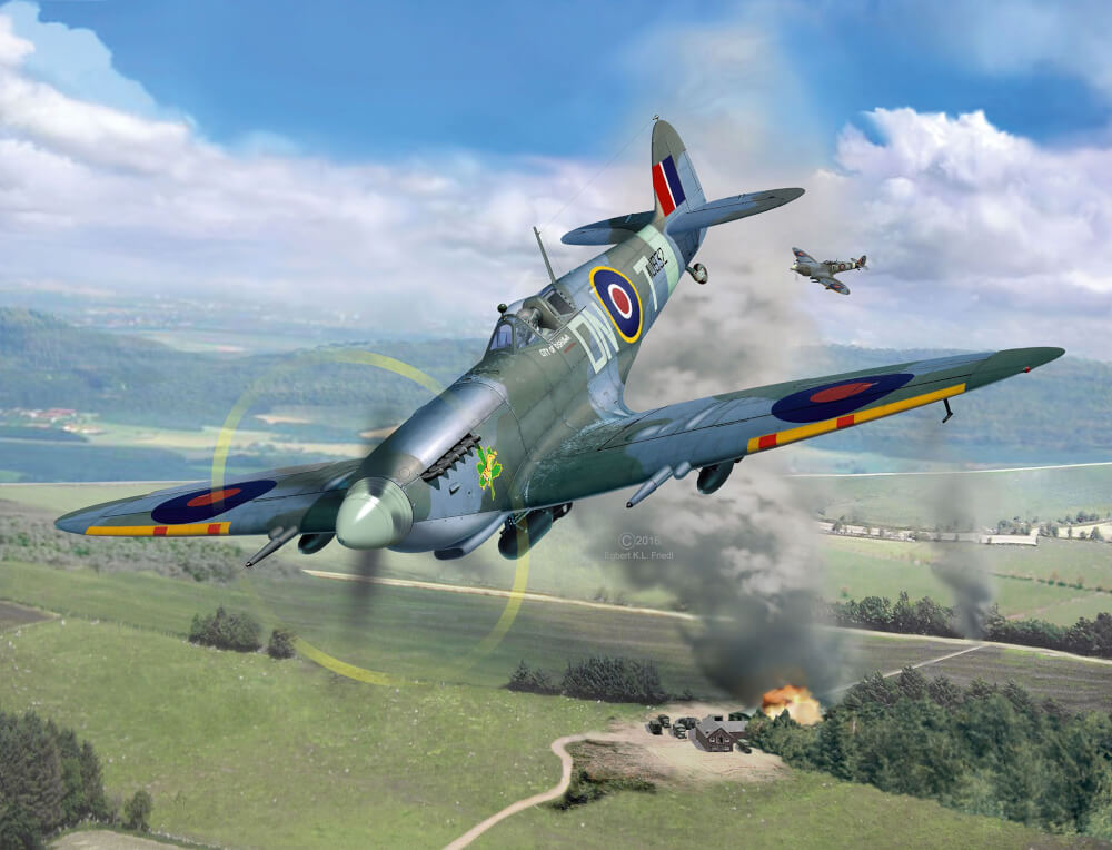Supermarine Spitfire Mk.IXc - Technik, Revell Modellbausatz mit Elektronik-Komponenten
