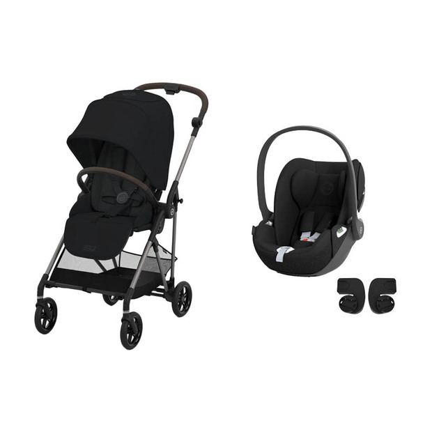 Poussette Duo Melio 4 Magic Black + Cloud T Sepia Black - CYBEX