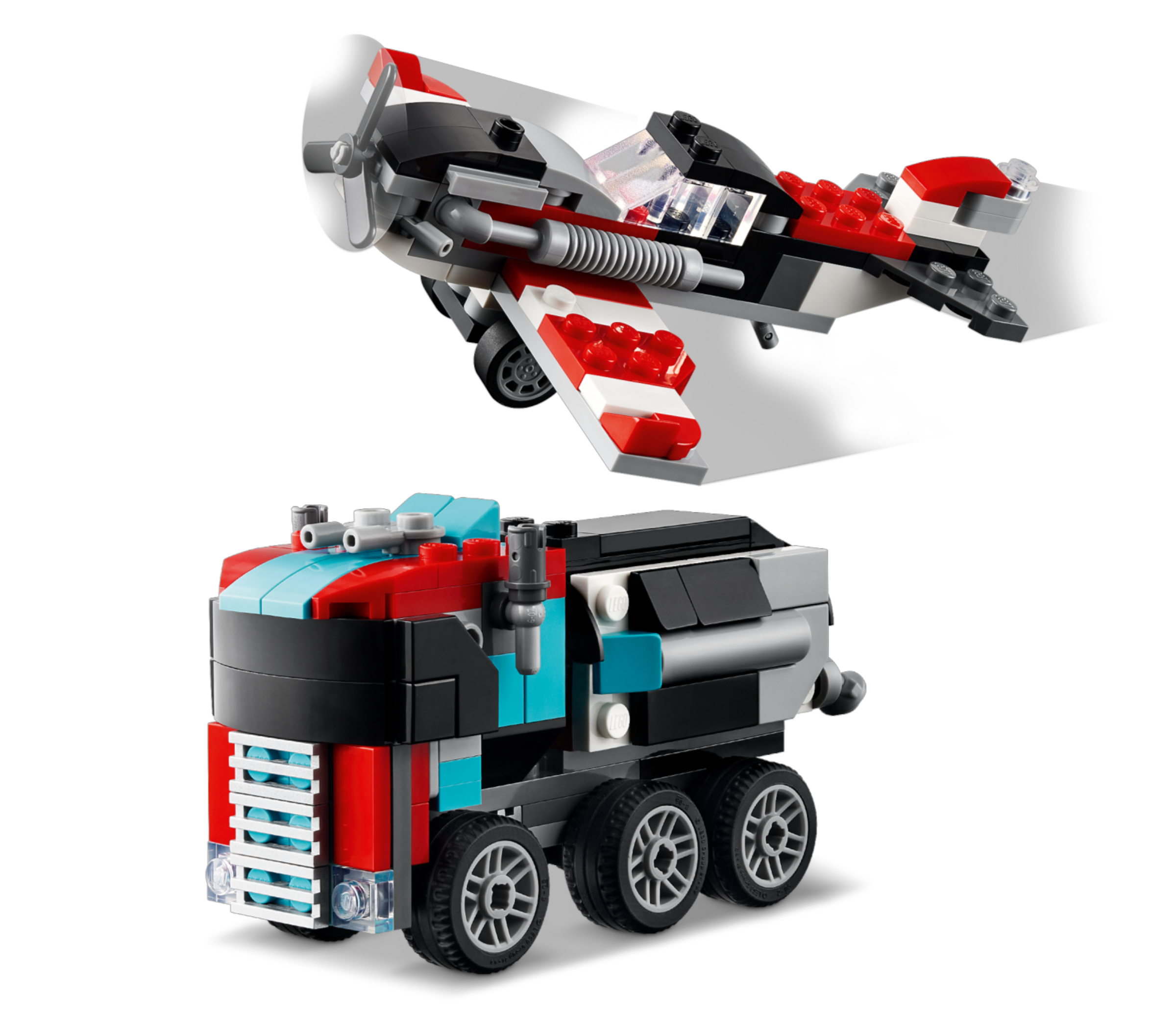 Caminhão com reboque e helicóptero 31146