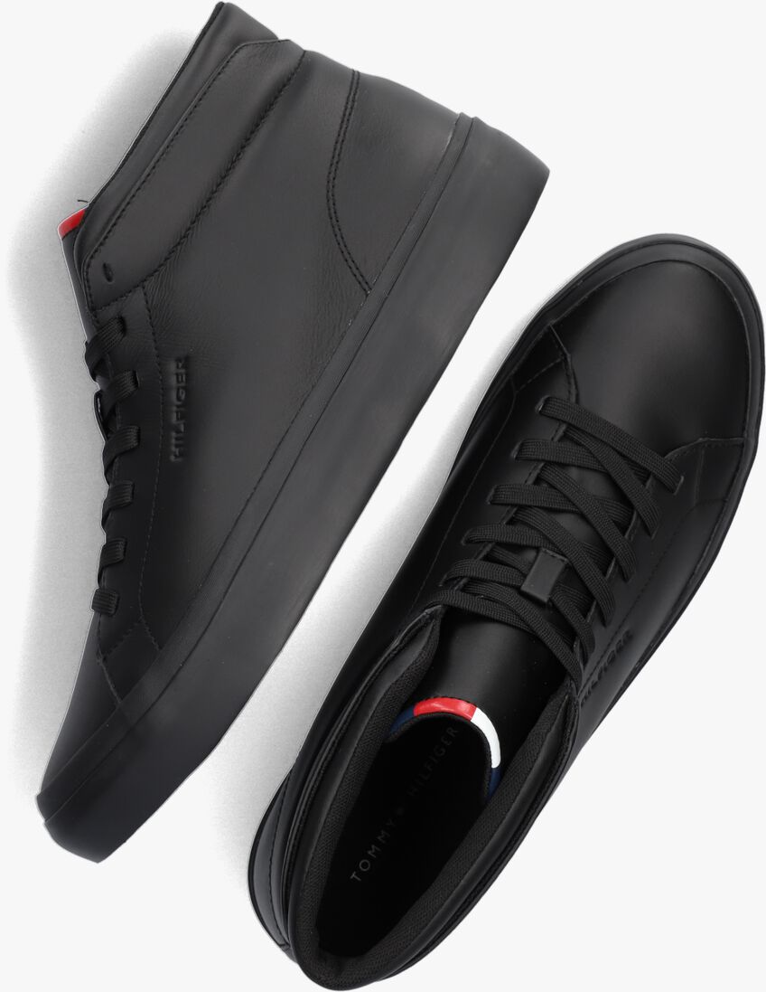 TOMMY HILFIGER zwarte tommy hilfiger hoge sneaker prep vulc high leather