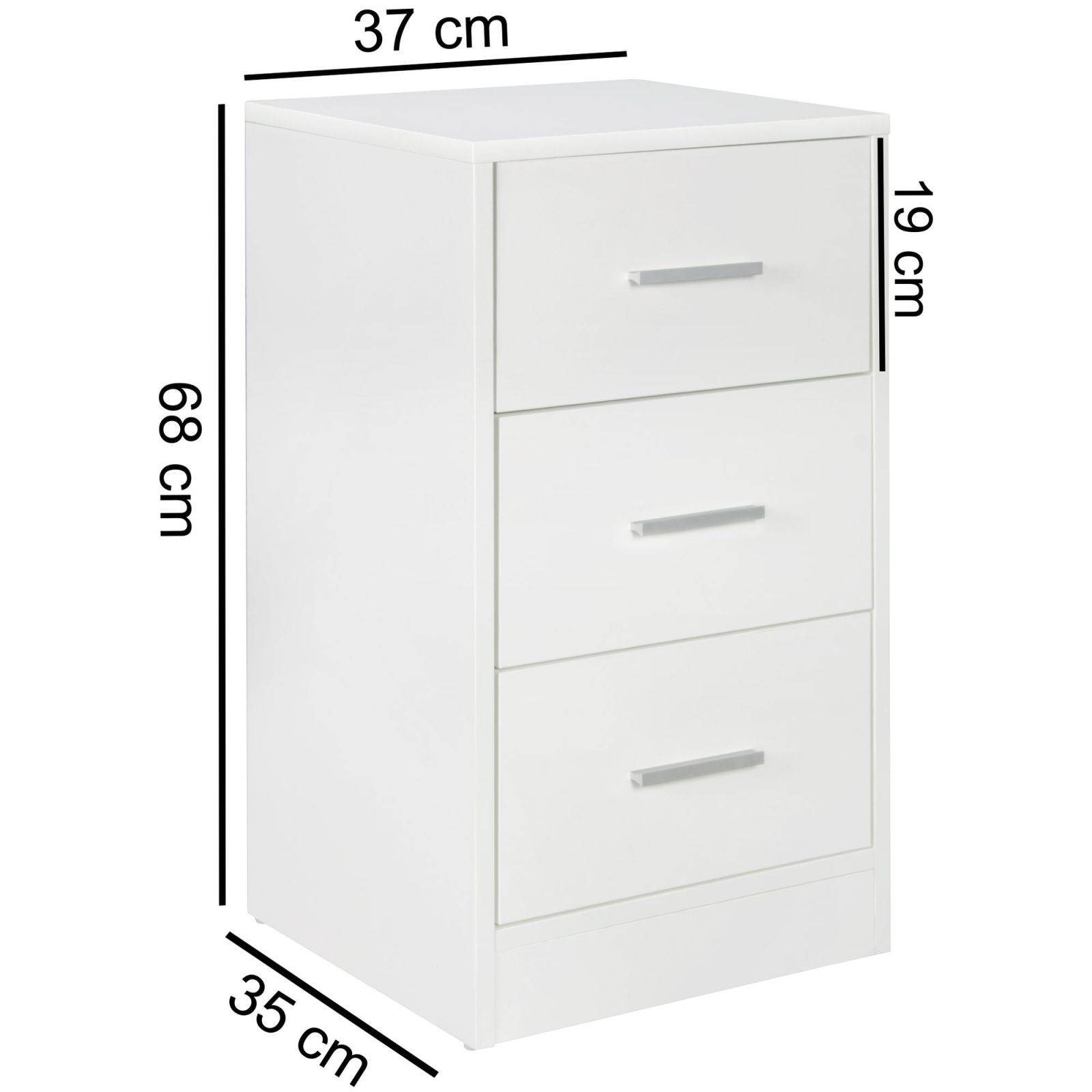 Nachtkonsole - weiß - 38 cm