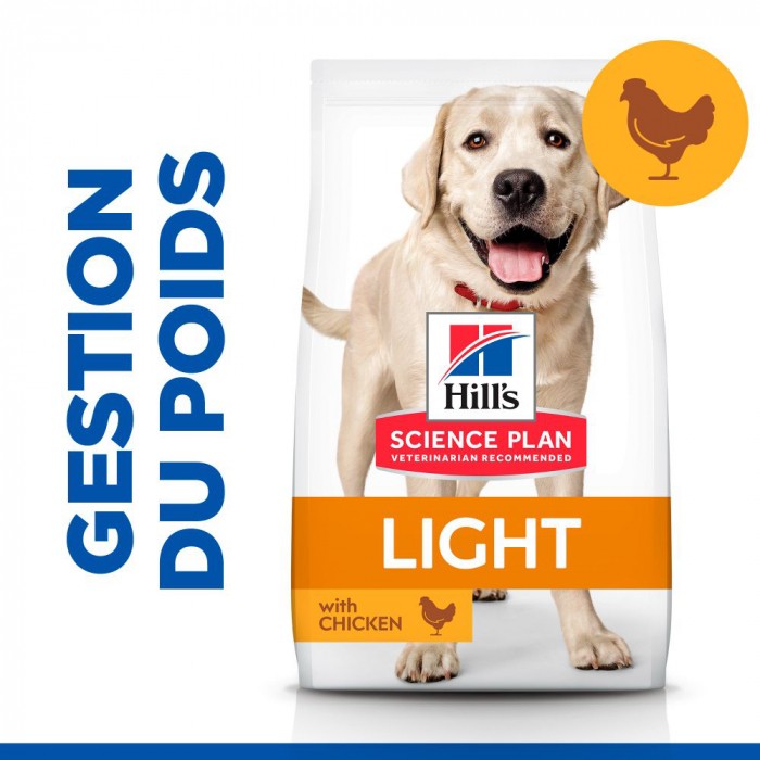 HILL'S Science Plan Light Large Adult au Poulet - Croquettes pour chien