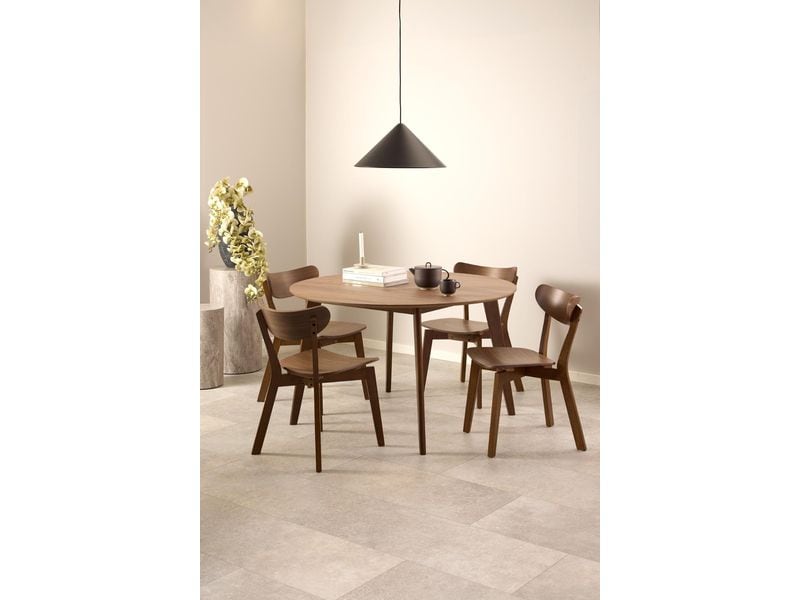 AC Design Tisch Roxby 120 x 76 cm, Braun Eleganter, runder Esstisch aus Naturholz