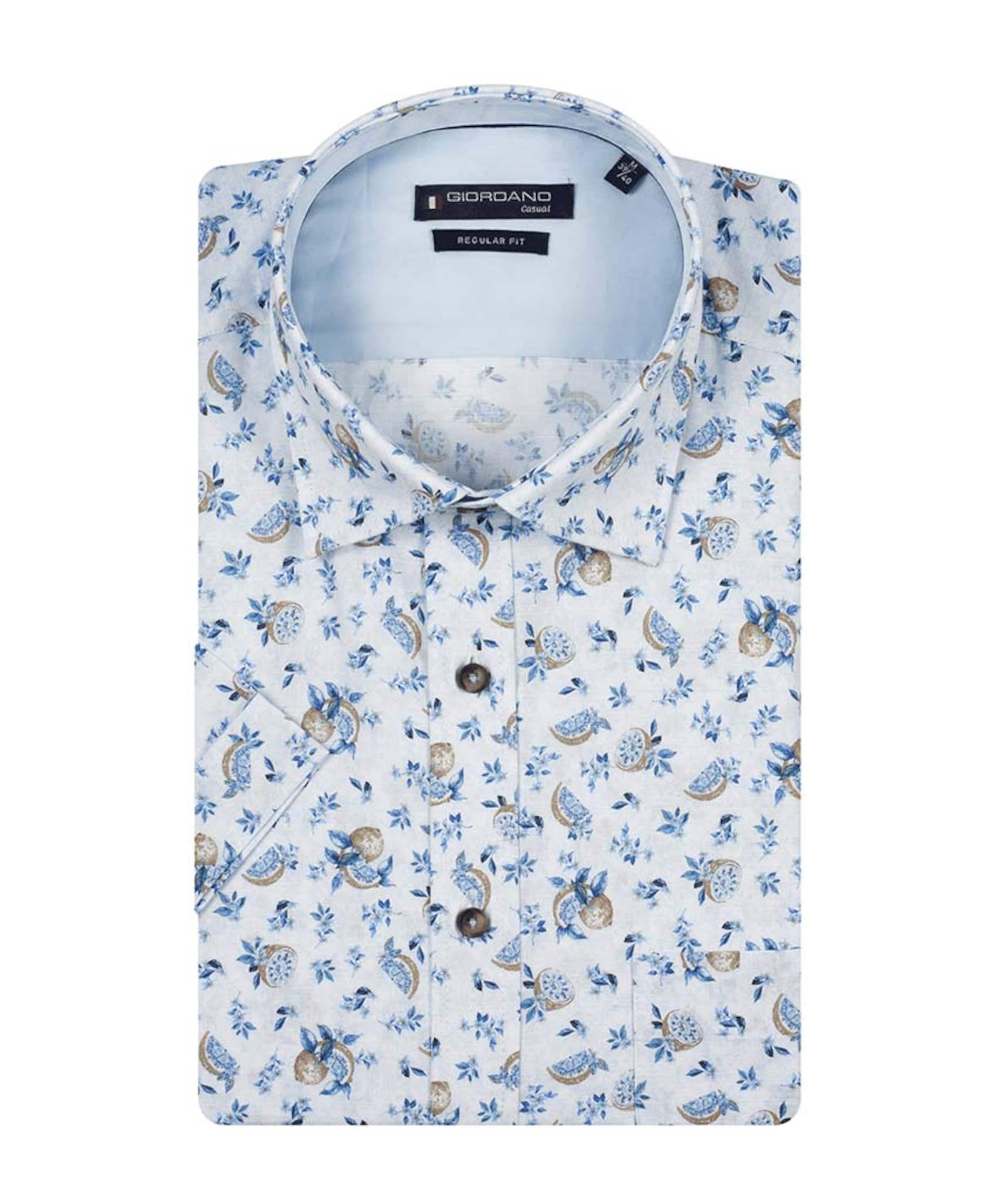 Giordano Heren overhemd korte mouw blauw