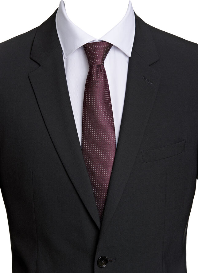 Lindbergh Polyester tie with dots 7 cm Bordeaux