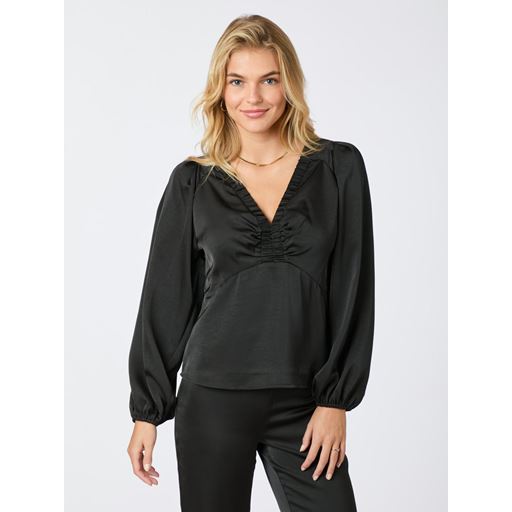 Neo Noir Istana Heavy Sateen Bluse, Black, 40