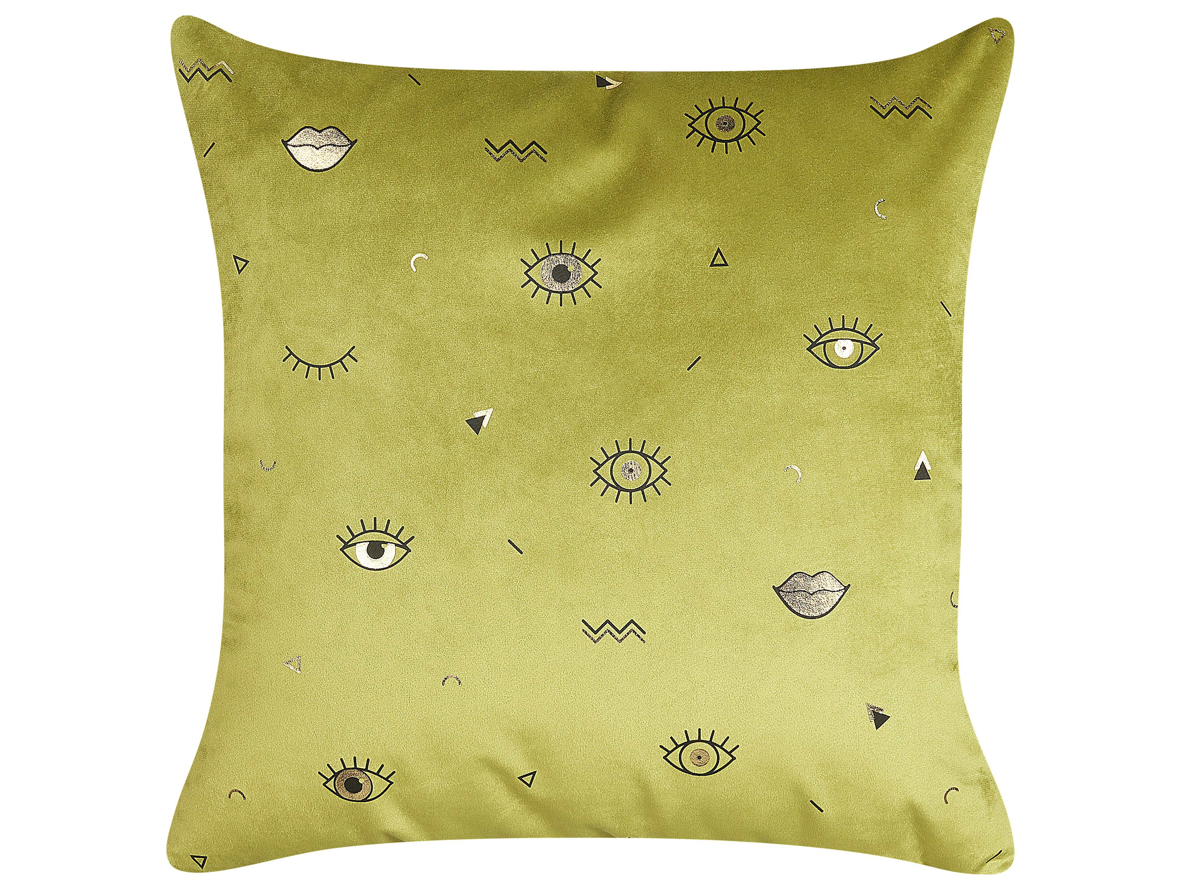 Set van 2 sierkussens AEONIUM Fluweel 45 x 45 cm Olijfgroen abstract patroon
