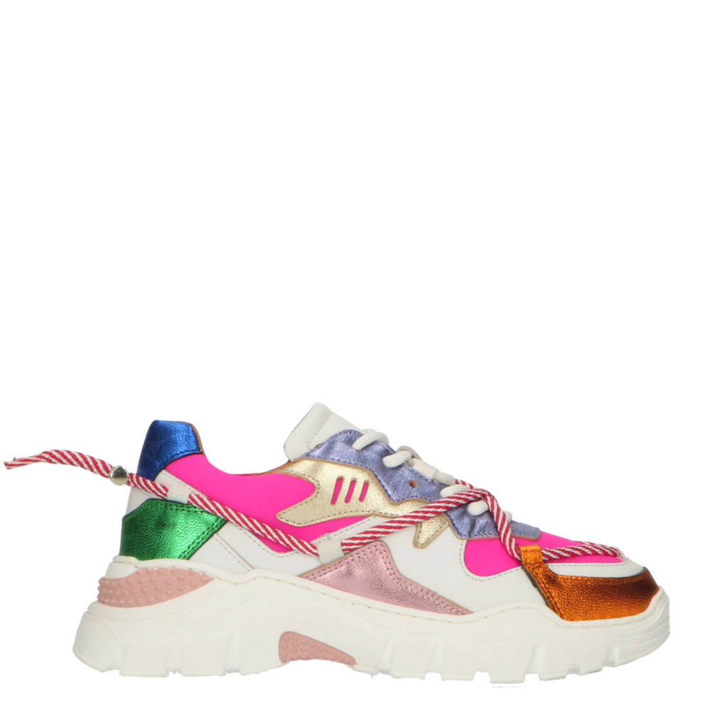 DWRS Jupiterleren sneakers wit multi