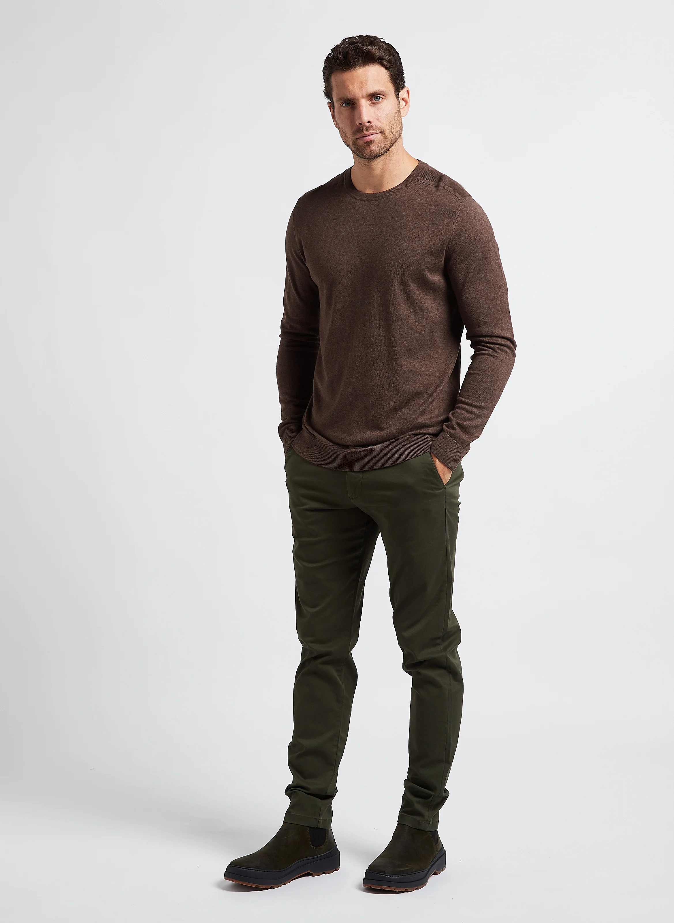 Chino slim en coton| Vert