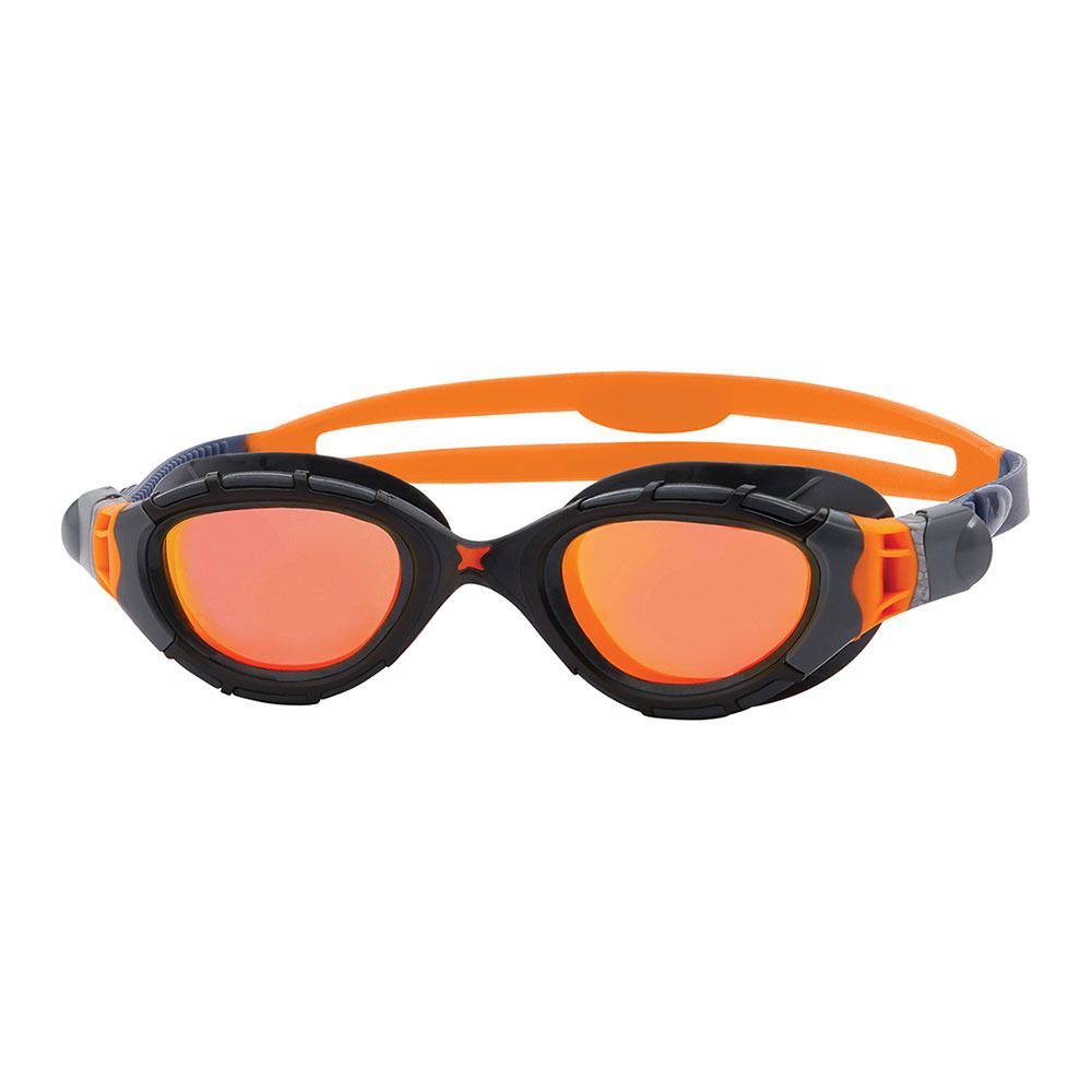 Zoggs PREDATOR FLEX TITANIUM - Lunettes de natation grey black/mirrored orange