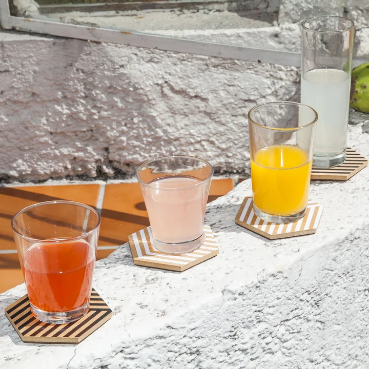 Areaware - Table Tiles Optic Untersetzer 6er-Set, weiss