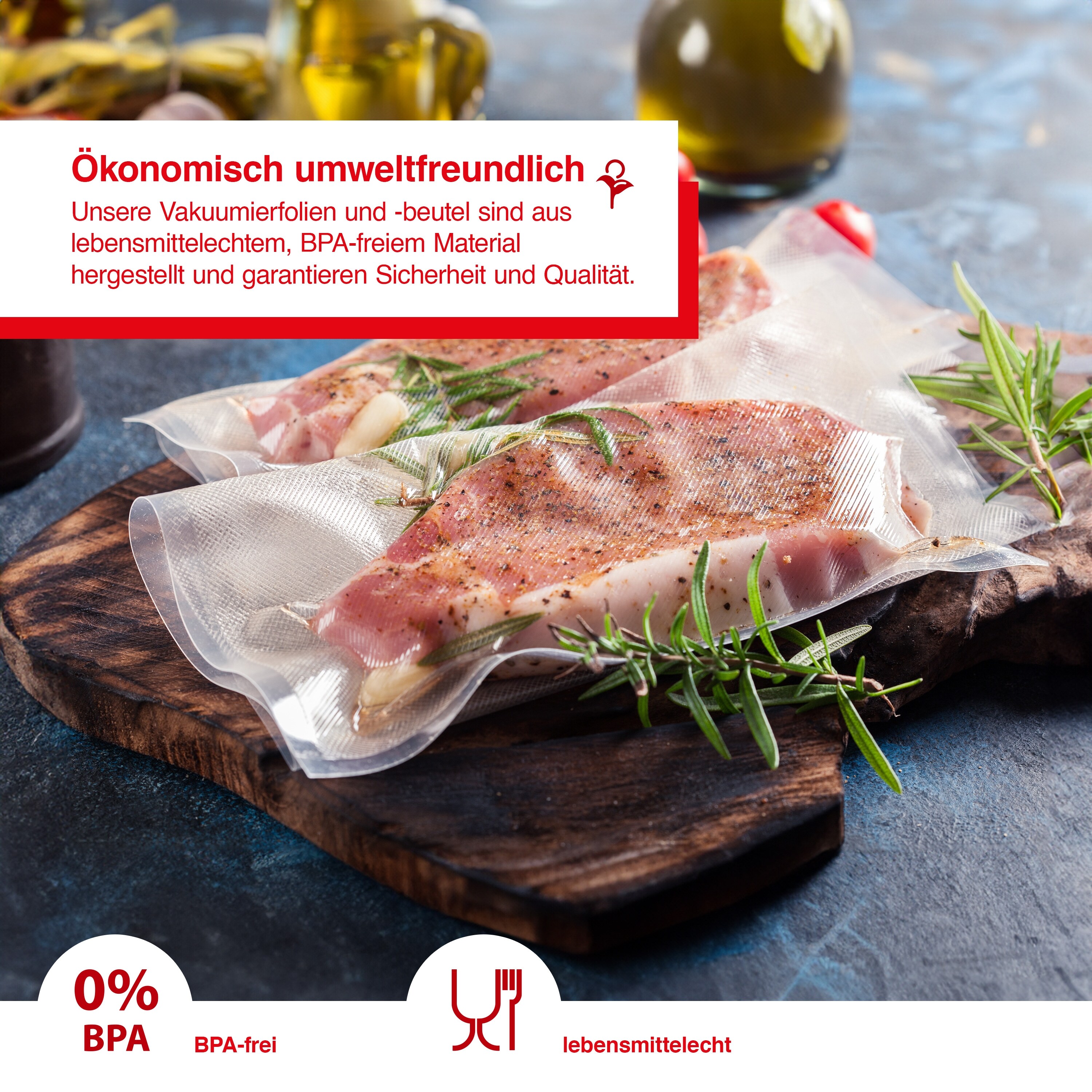 Solis Set Vakuumbeutel & -Folie, 50 Vakuumbeutel, 5 Folienrollen