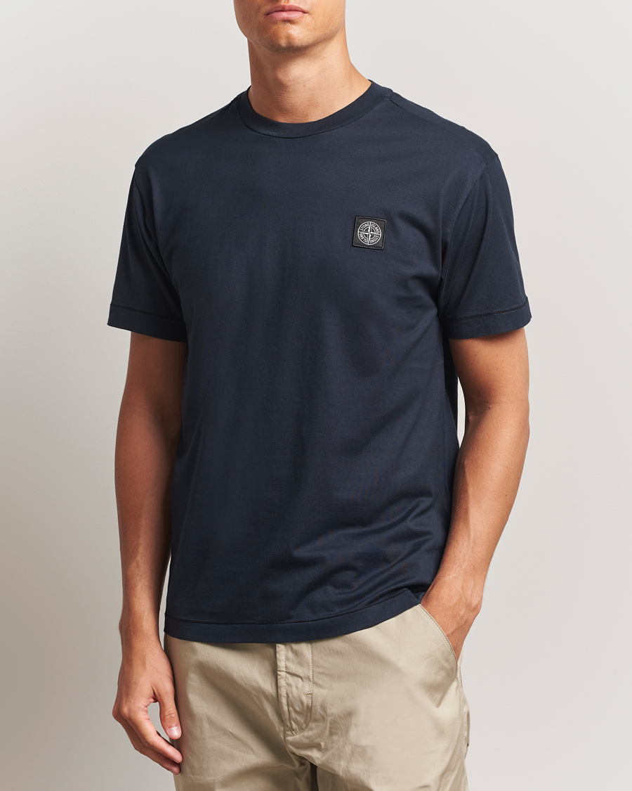 Stone Island Garment Dyed Cotton Jersey T-Shirt Navy