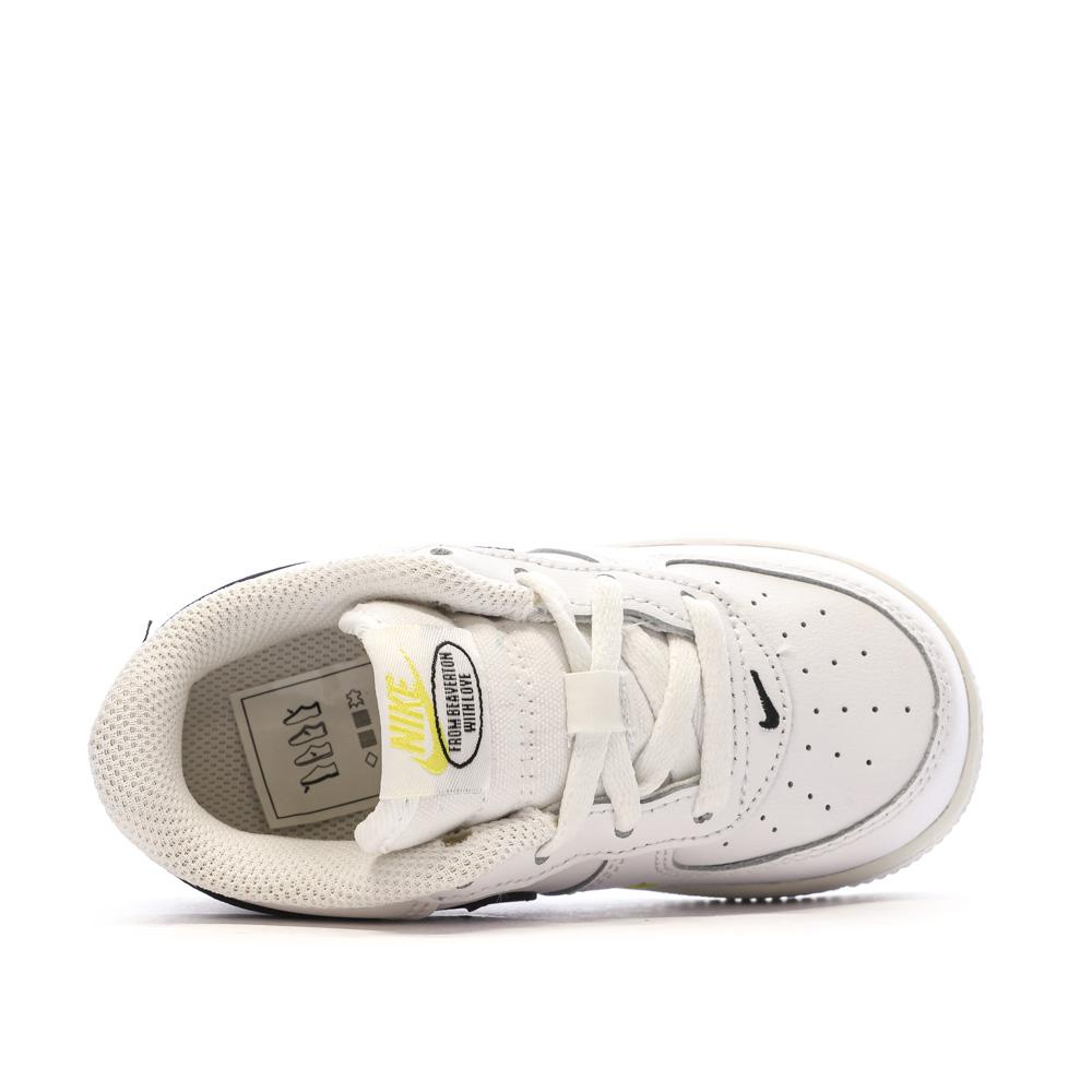 Nike Baskets Blanche/Jaune Fille Nike Force 1 Lv8