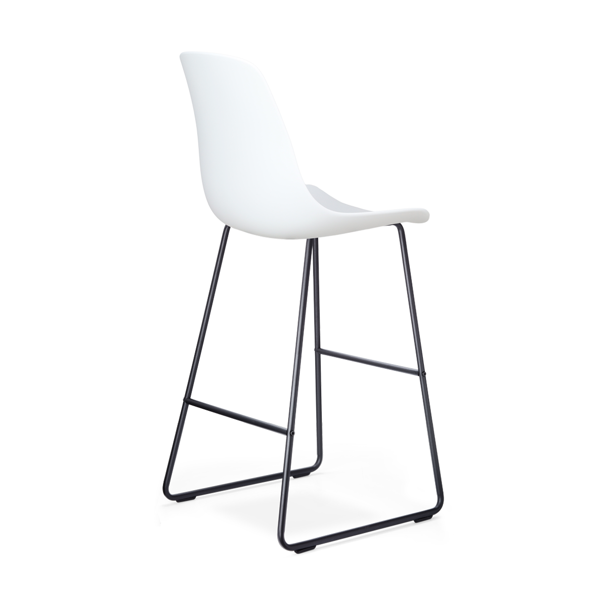 Barkruk Nino-Pip barkruk wit - zwart - set van 2 - 75 cm
