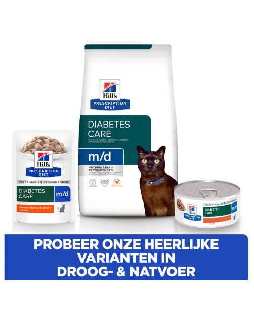 Hill's Prescription Diet M\/D Diabetes\/Weight Management Pouch - Kattenvoer - 12x85 g