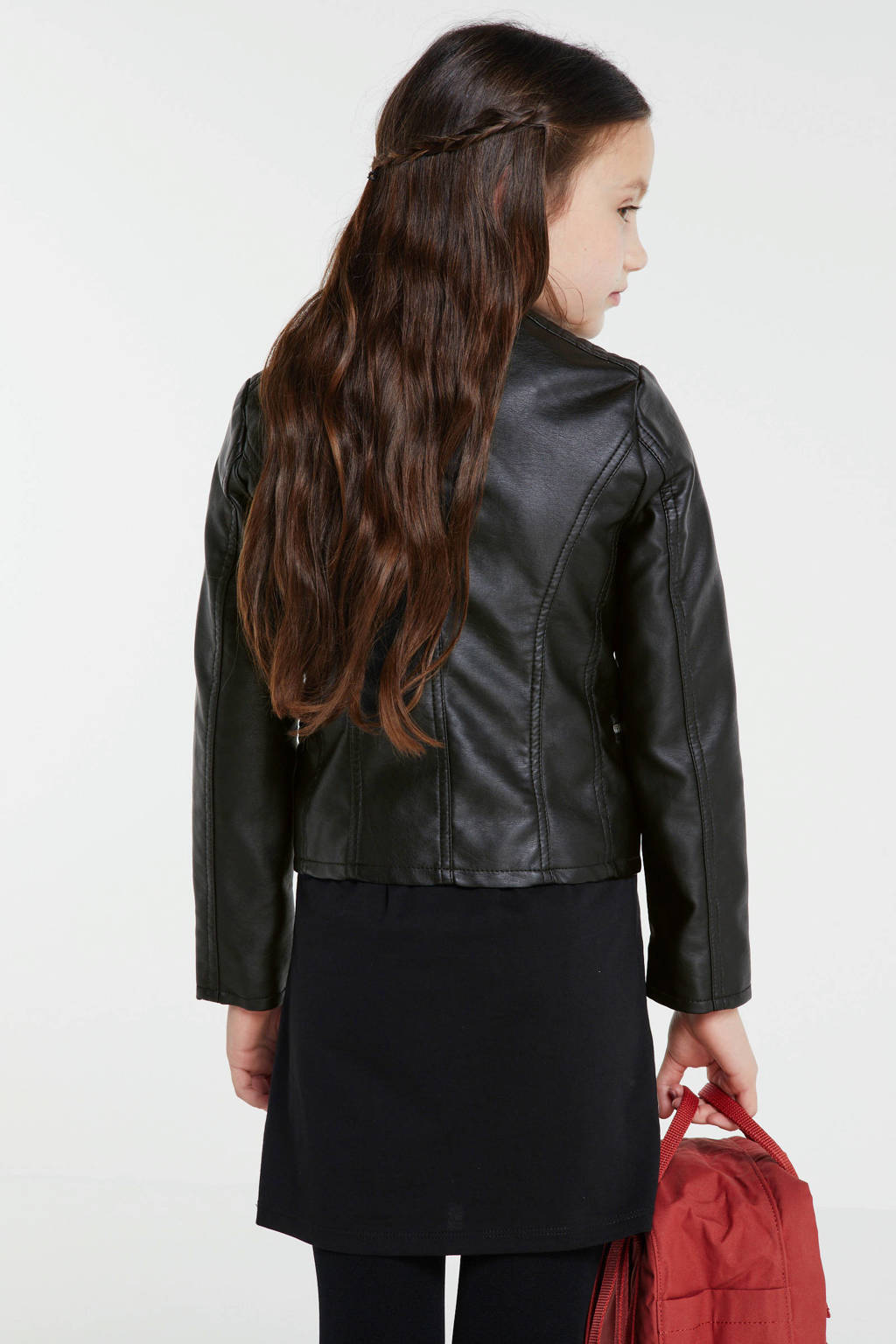 ONLY imitatieleren bikerjack KONFREYA zwart