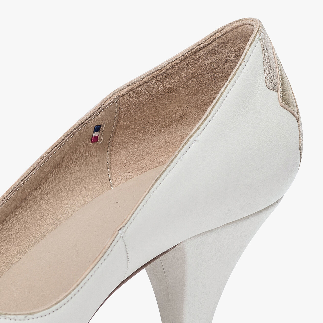 Bocage Escarpins en Cuir Izold blancs - Talon 6 cm