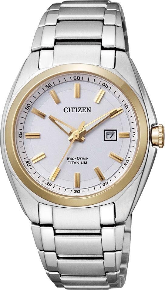 Citizen Titanuhr »Super Titanium« Armbanduhr, Damenuhr, Solar, Titanarmband, Saphirglas