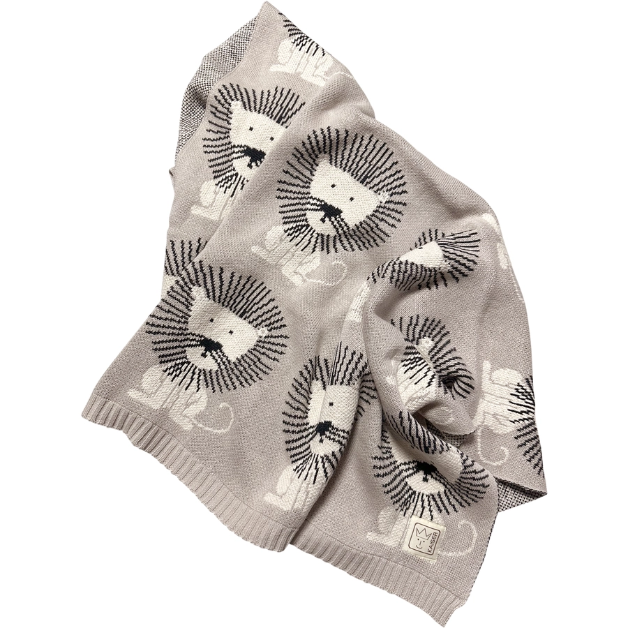 Kaiser Babydecke LION organic cotton stone natural black