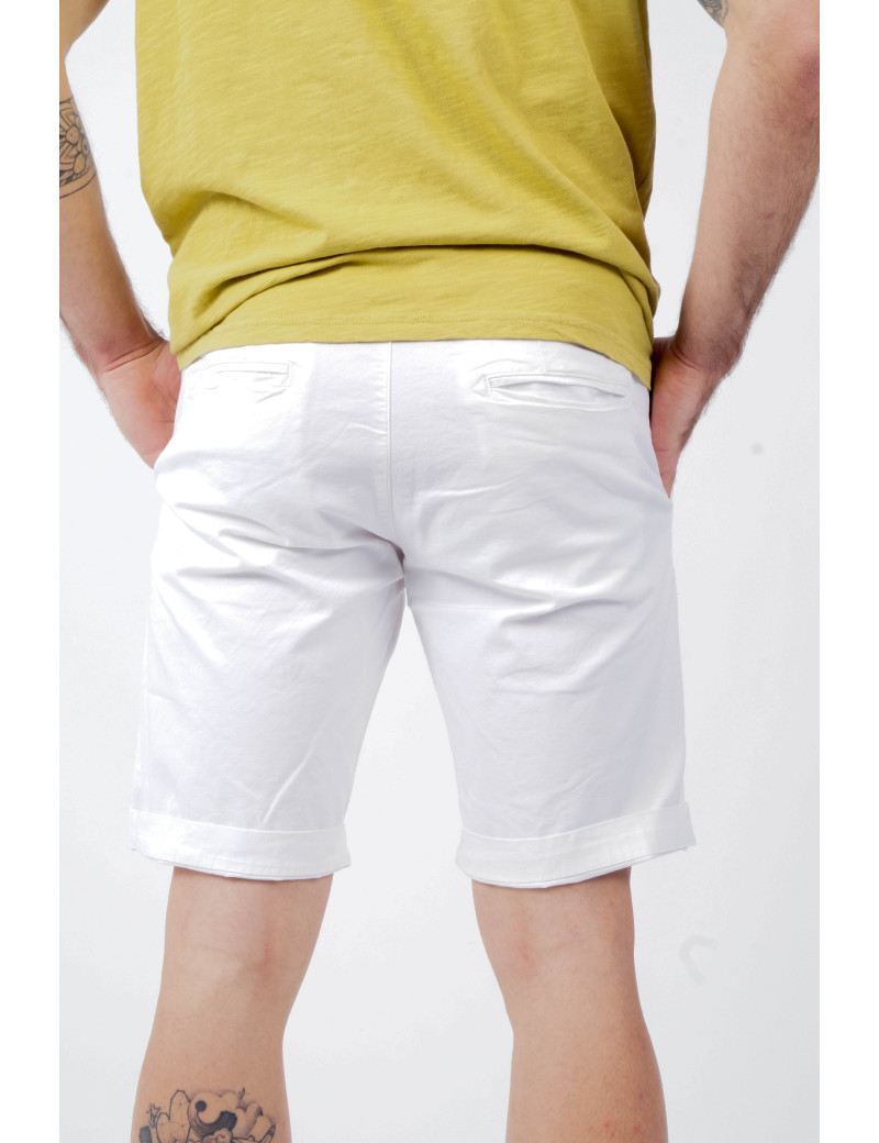 RECYCLED ART WORLD SHORT CHINO STRETCH BLANC
