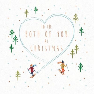 To Both Of You At Christmas Skiing Card
