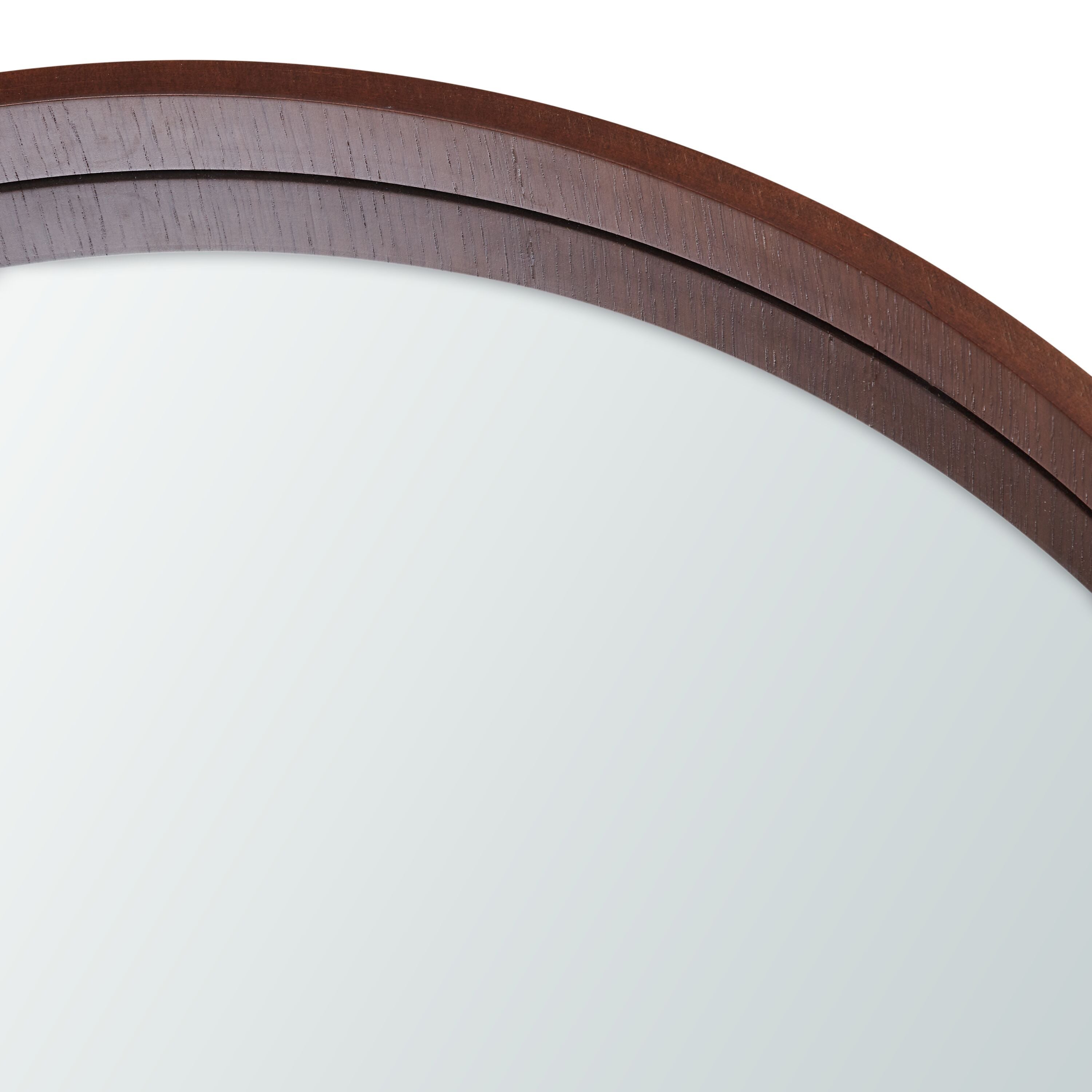 NILLA Spiegel rund - Walnuss / B: 60.0 cm x T: 5.0 cm x H: 60.0 cm