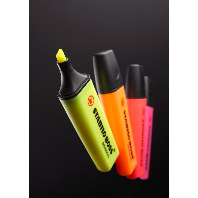 Surligneur Stabilo Boss couleurs assorties - Pot à crayon de 6
