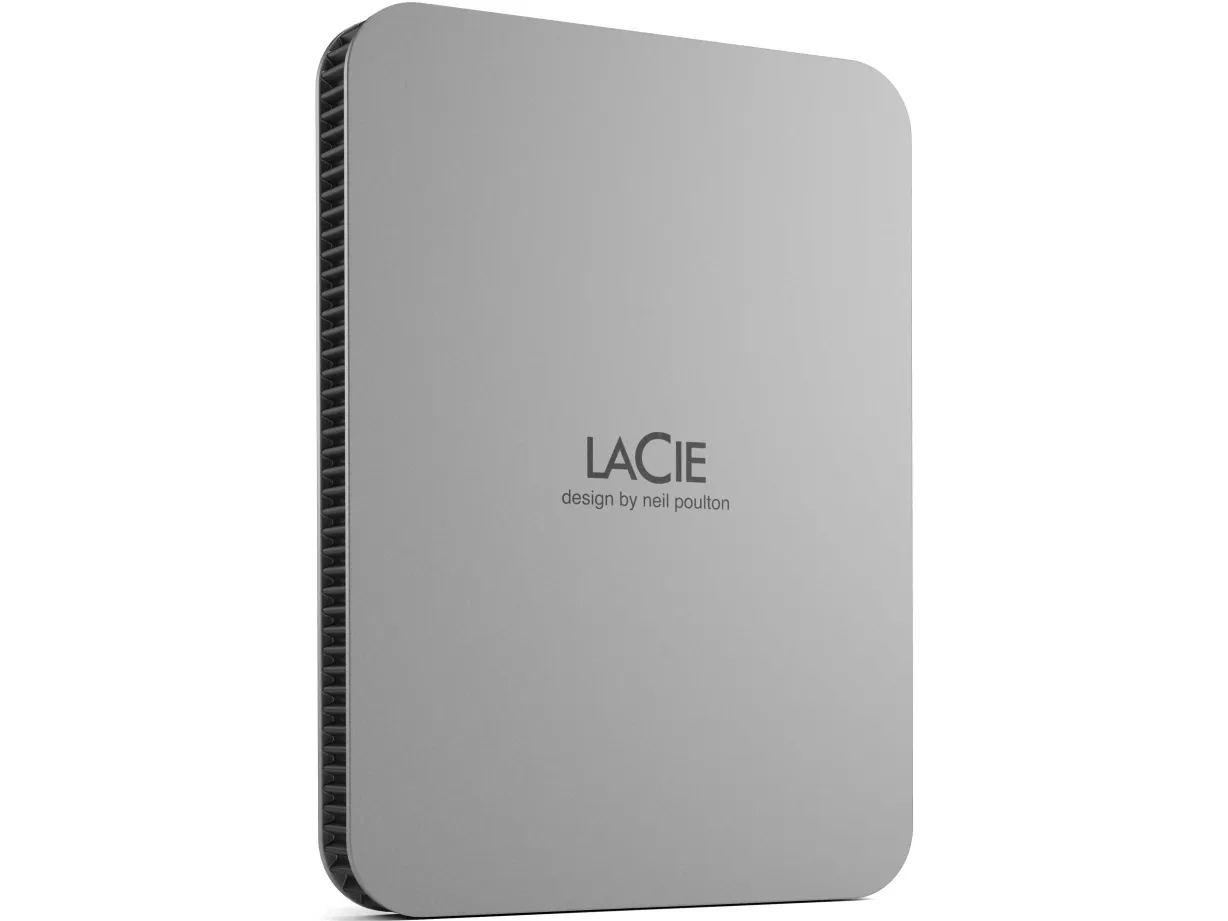 LaCie Mobile Drive STLP5000400 - Harddisk - 5 TB - ekstern (bærbar) - USB 3.2 Gen 1 (USB-C stikforbindelse) - månesølv