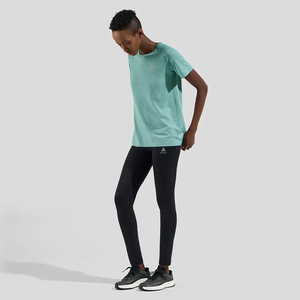Odlo Essential Seamless Hardloopshirt Korte Mouwen Groen Melange Dames