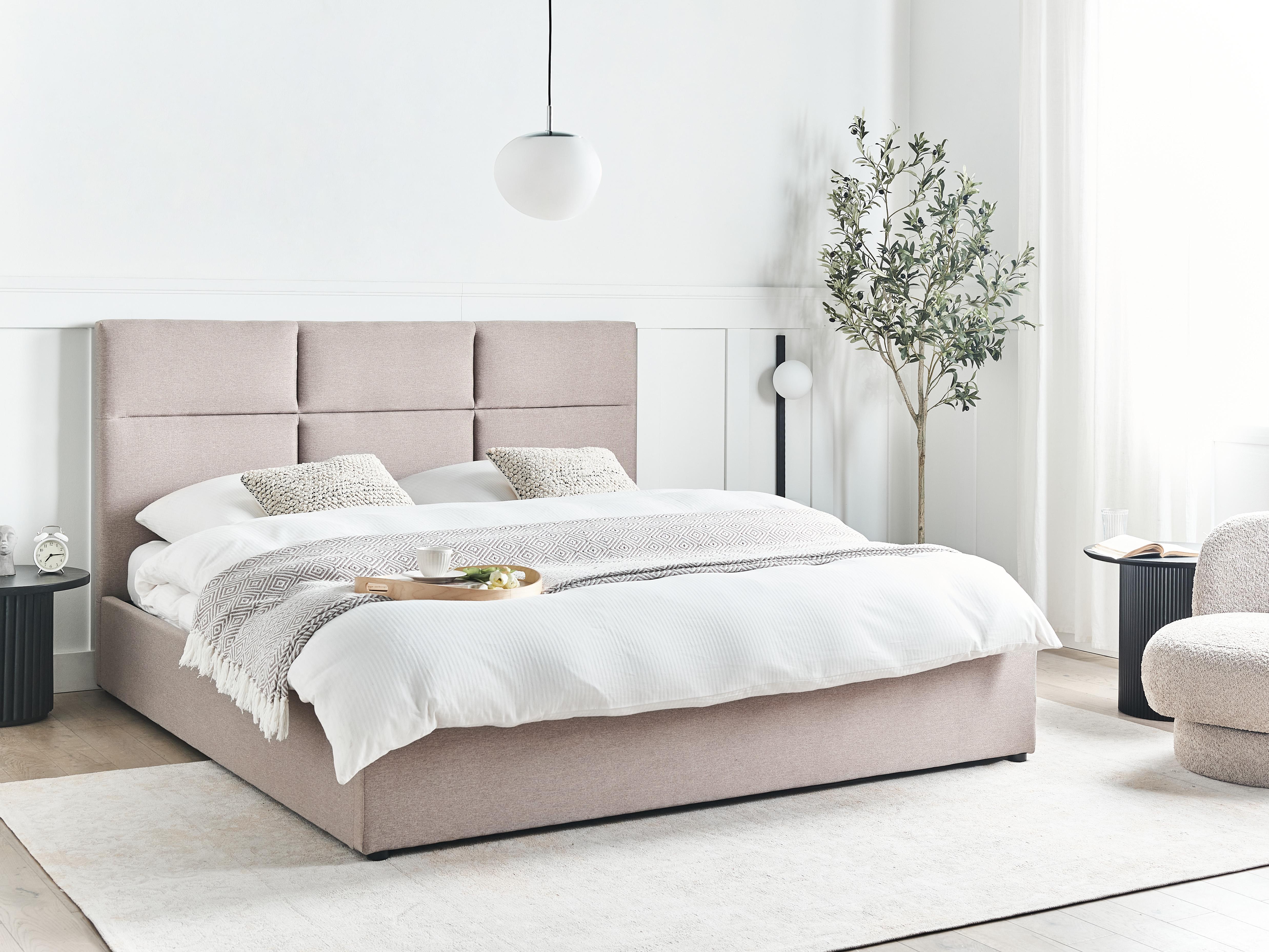 Bed met opbergruimte Stof LAGORD 180 x 200 cm Taupe